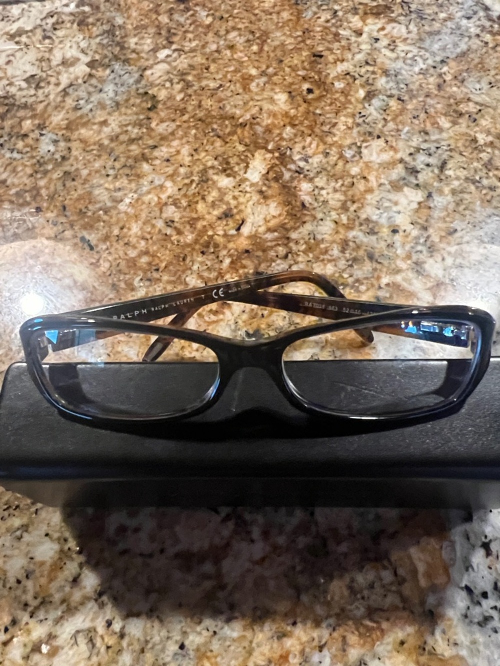 Ralph Lauren Black Rectangular Reading Glasses